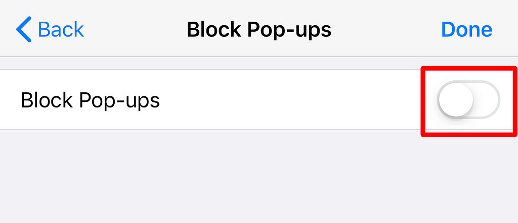 pop-up blocker