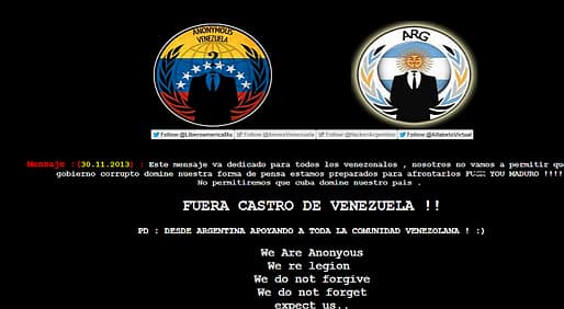 Anonymous-Hackers-Deface-Venezuelan-Government-Websites