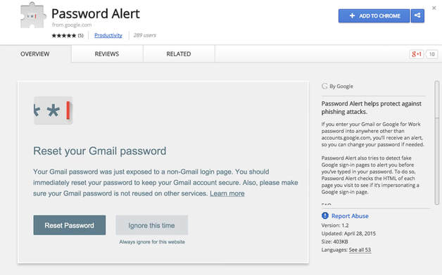 Google: Password Alert extension για την καταπόλεμηση του phishing