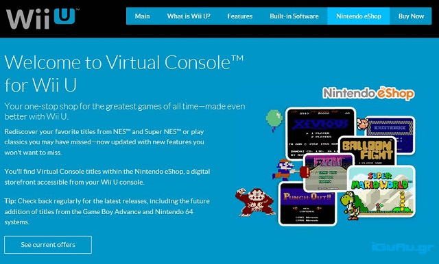 nintendo Virtual Console for Wii U