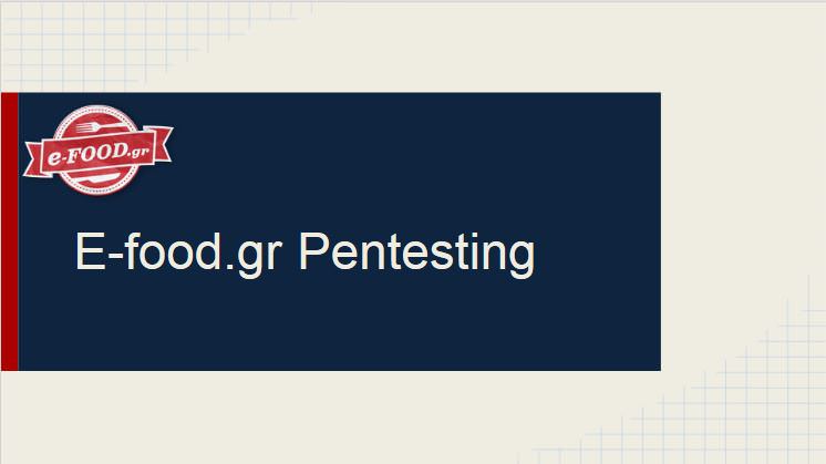 PenTesting e-food