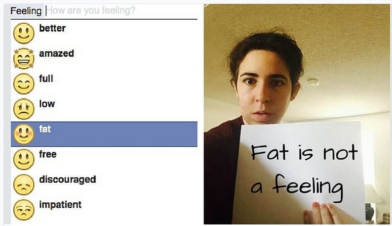 Facebook emoticon feeling fat