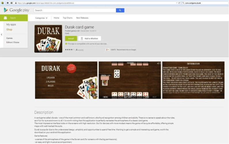 Durak-game-GP adware