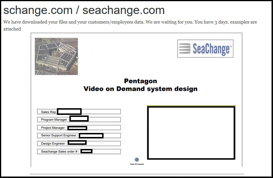 SeaChange data leak