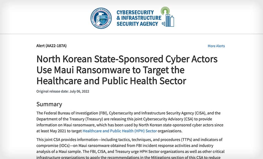 Maui ransomware Hackers Βόρεια Κορέα