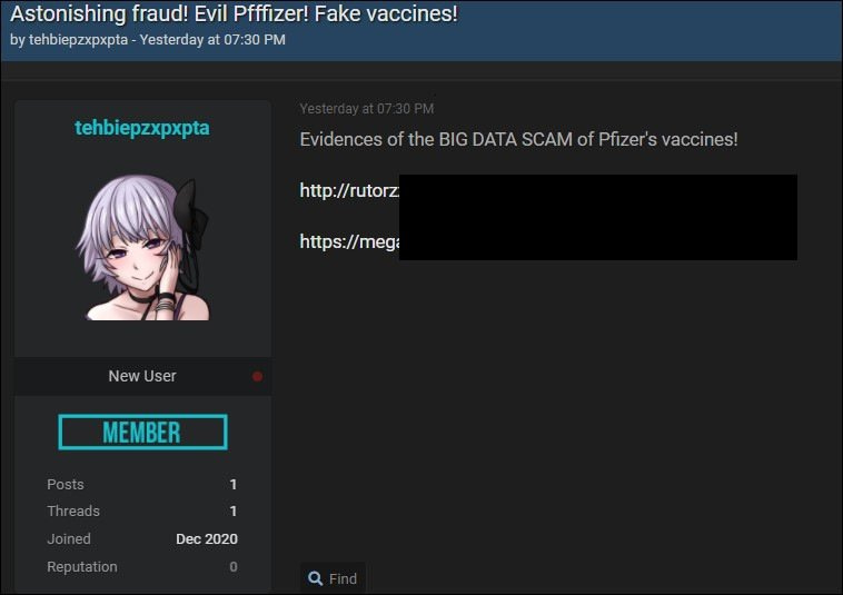 Pfizer/BioNTech: Data για το εμβόλιο COVID-19 διέρρευσαν στο dark web!