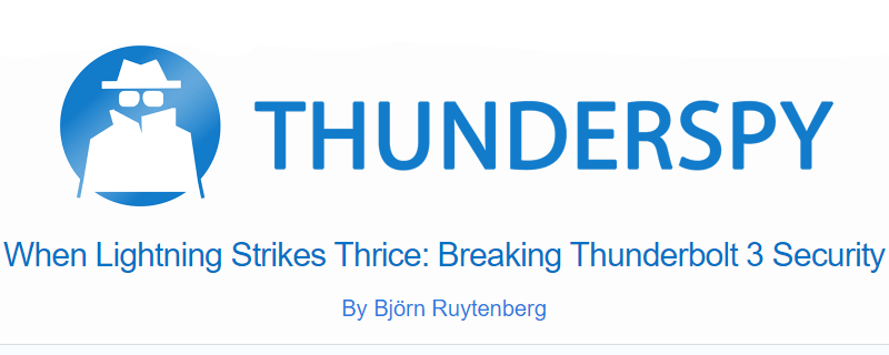 ThunderSpy: χρησιμοποιεί thunderbolt θύρες για να κλεψει δεδομένα