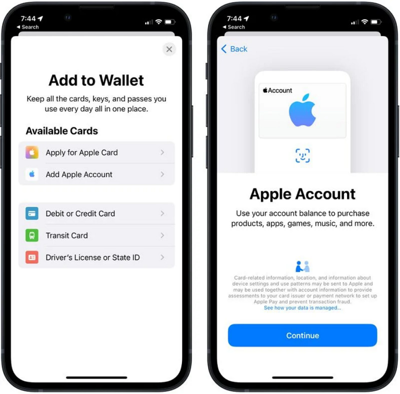 Wallet Apple Account