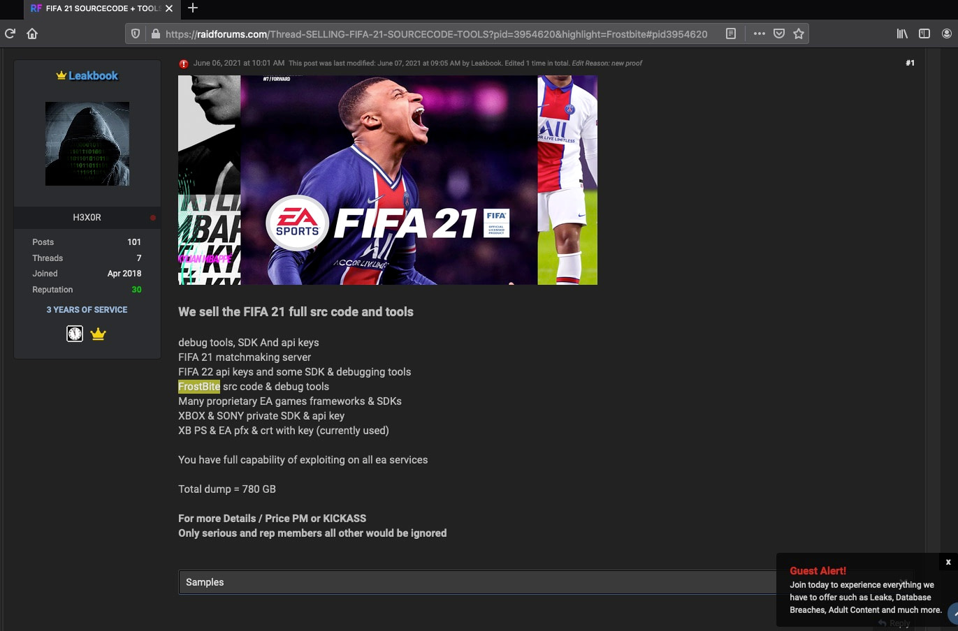 Electronic Arts - source code  FIFA 21 video games