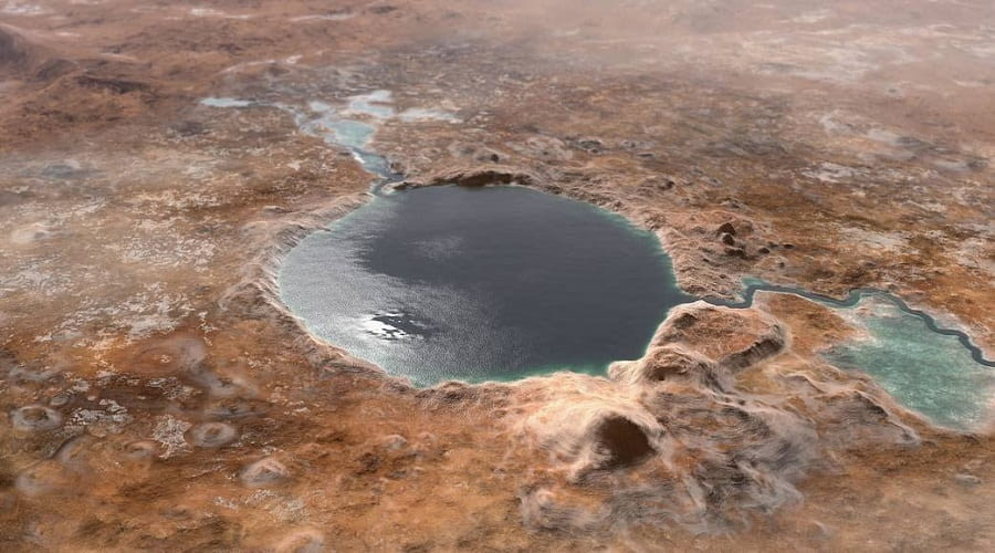 Άρη νερό λίμνη